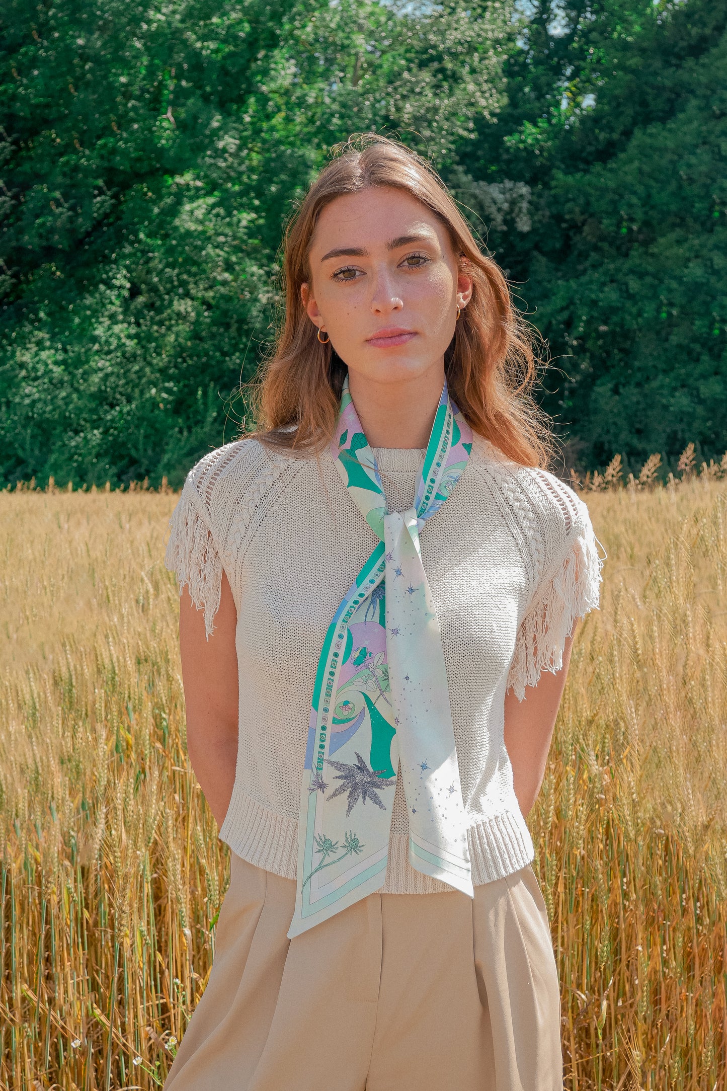 Foulard twilly en soie Virginie Riou "Les guérisseuses"
