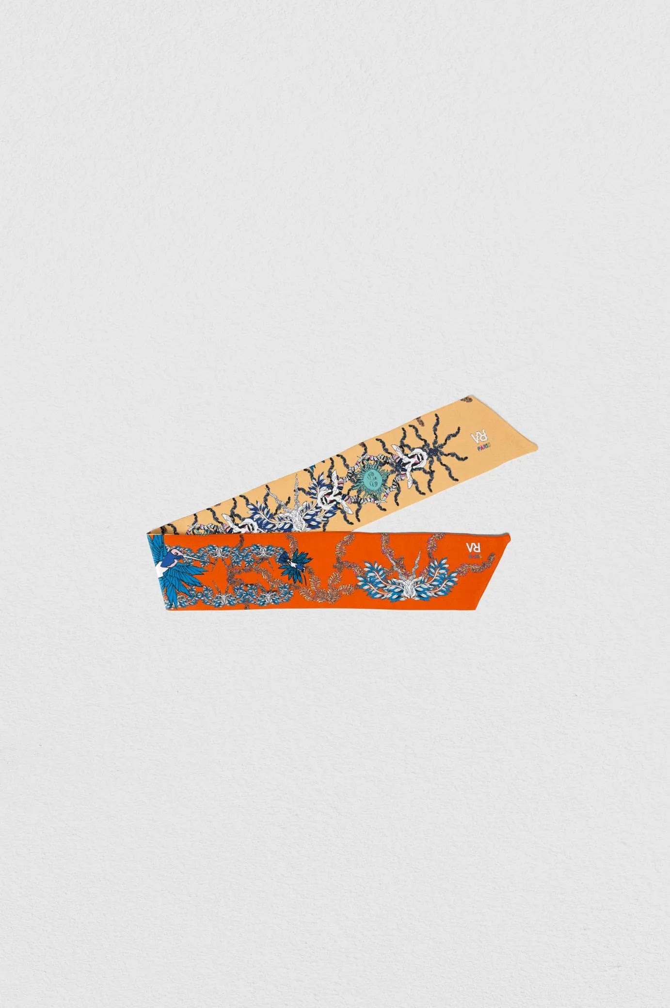 Ruban foulard " Les petit chamans oranges"