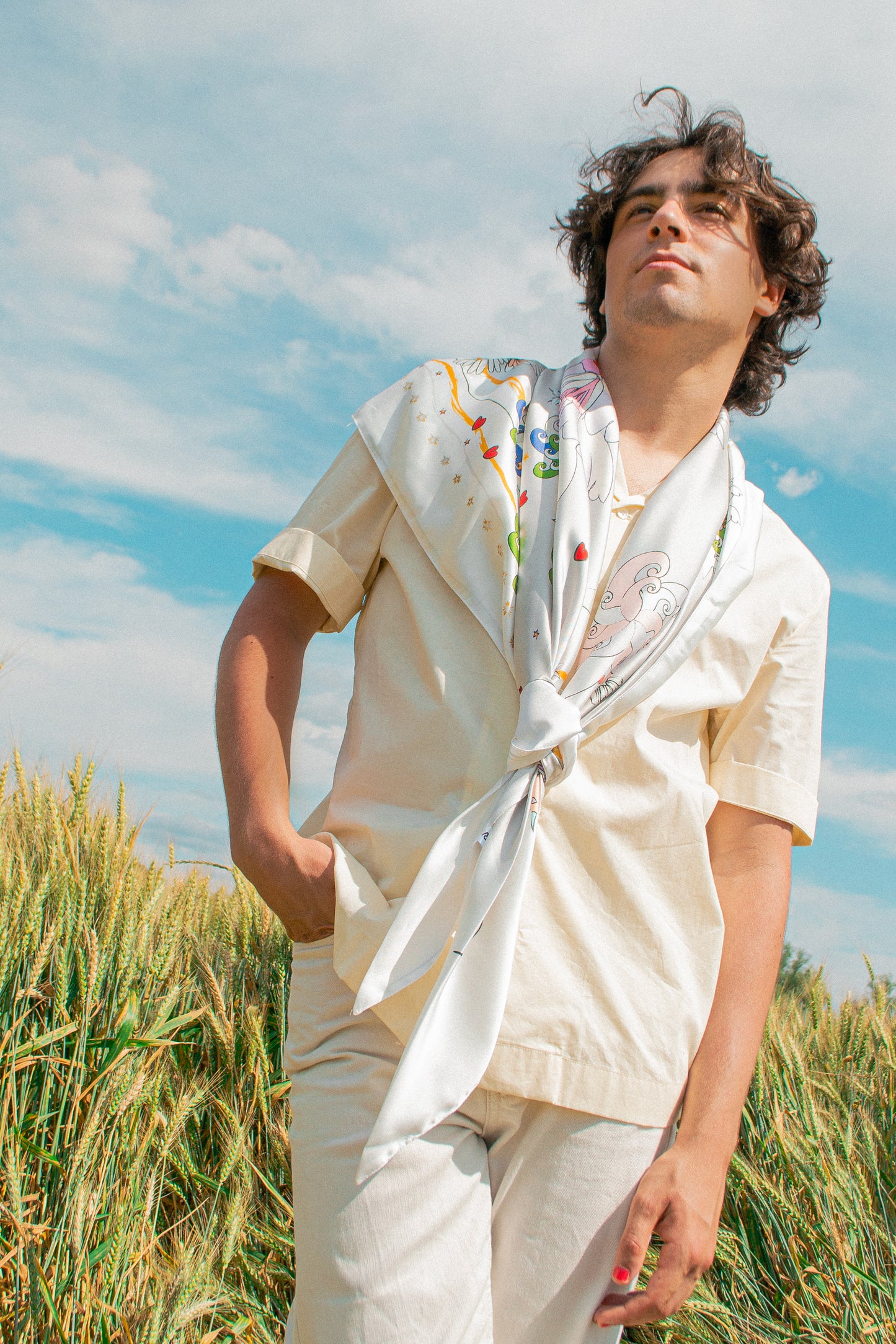 Foulard Triangle géant « Le paradis blanc »
