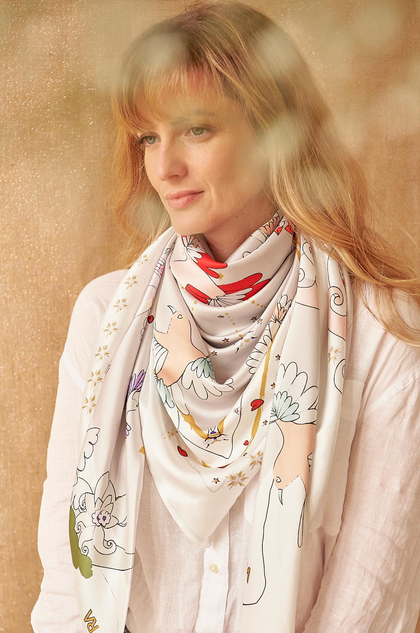 Foulard Triangle géant « Le paradis blanc »