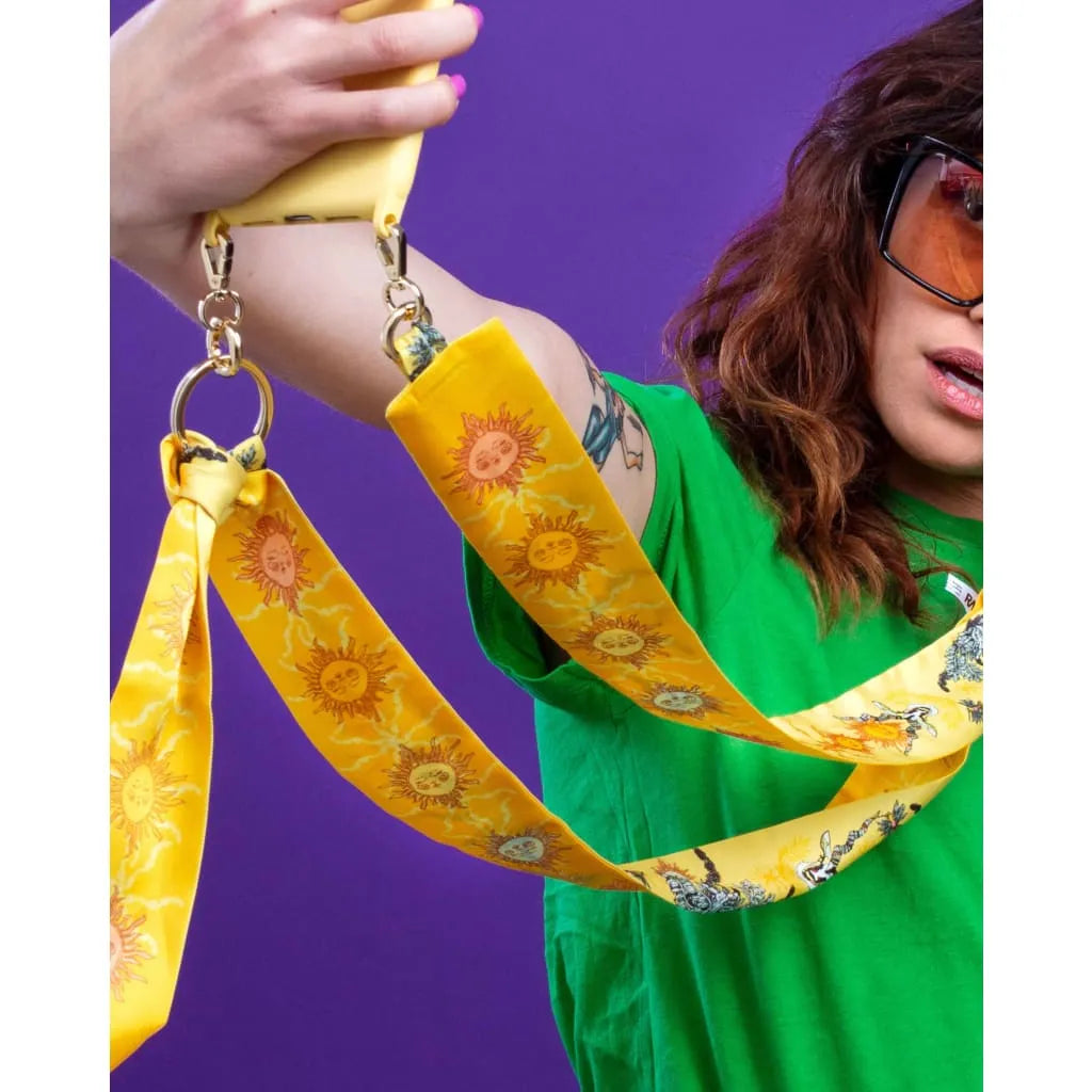 Bandoulière de téléphone « Les chamans du soleil - Jaune -