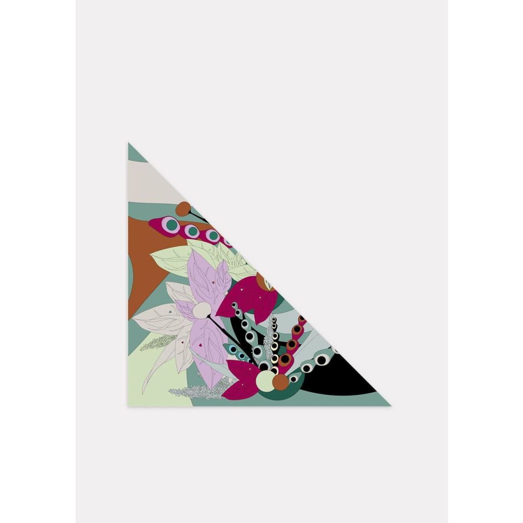 Foulard triangle XXL Virginie Riou "La Fleur de Lune" xccscss.