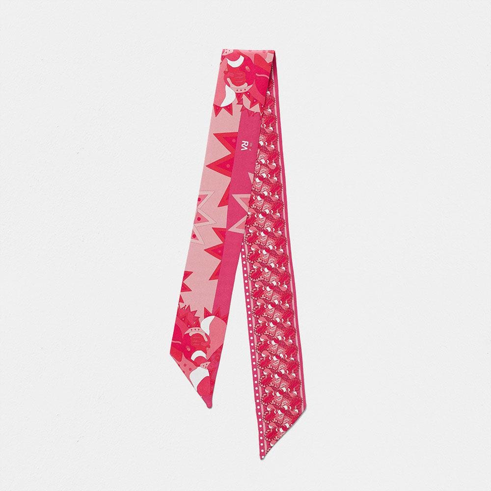 Foulard twilly en soie Virginie Riou "L'éléphant" xccscss.
