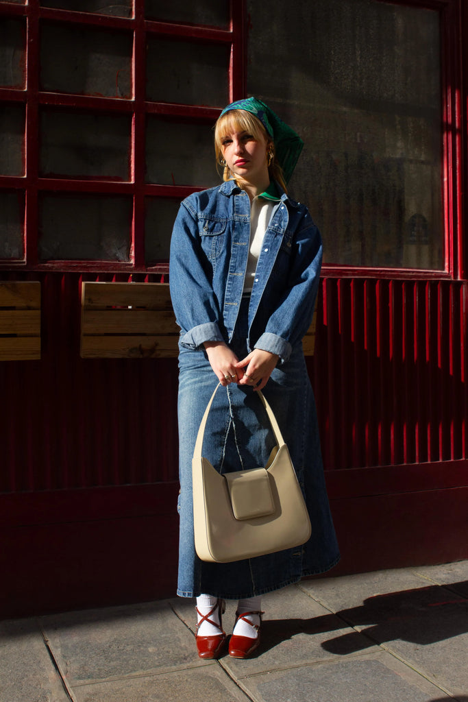 Carré en soie, 65, Le bandana, vert