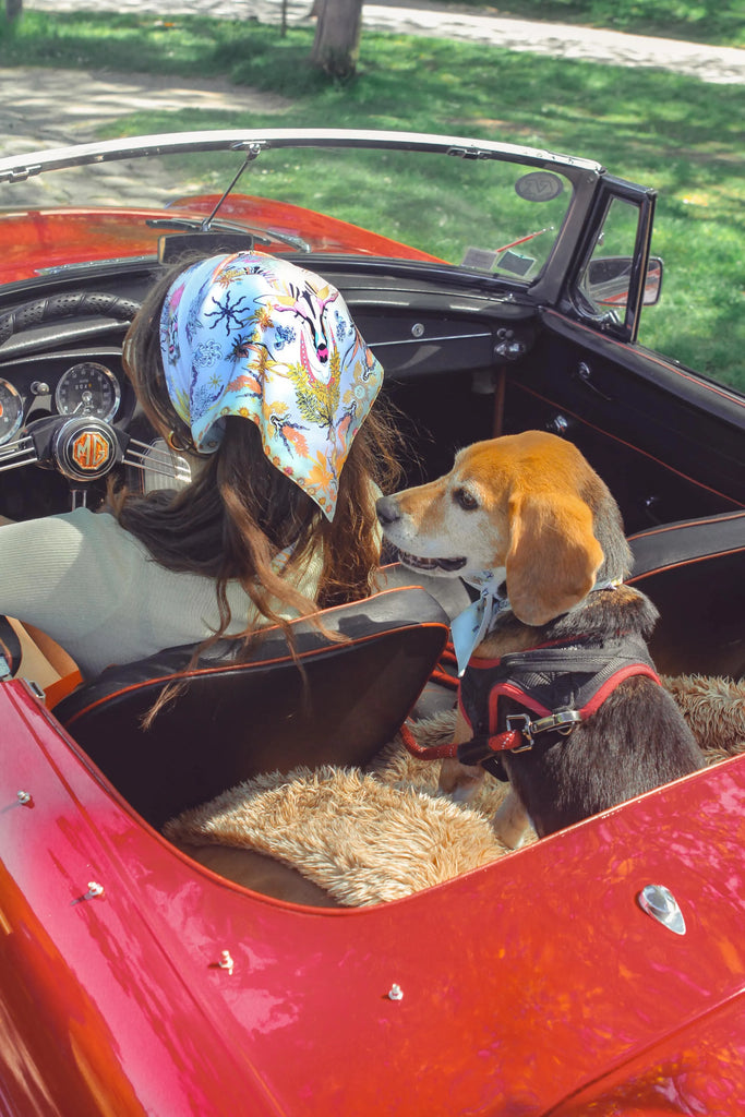 Foulard triangle, les chamans du soleil, multicolore 