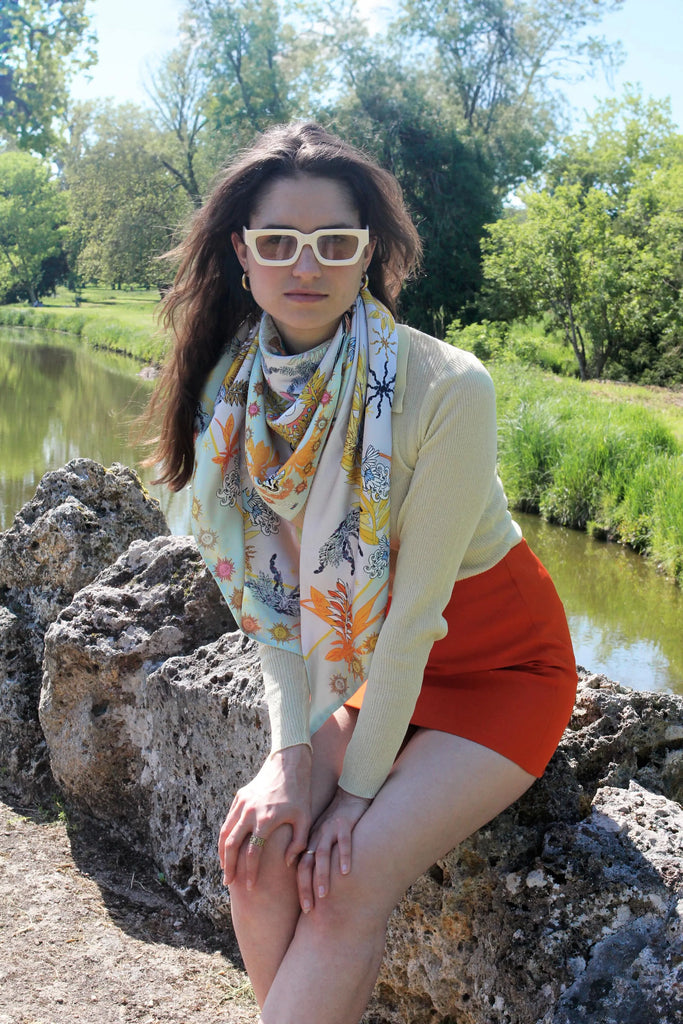 Foulard triangle, les chamans du soleil, multicolore 