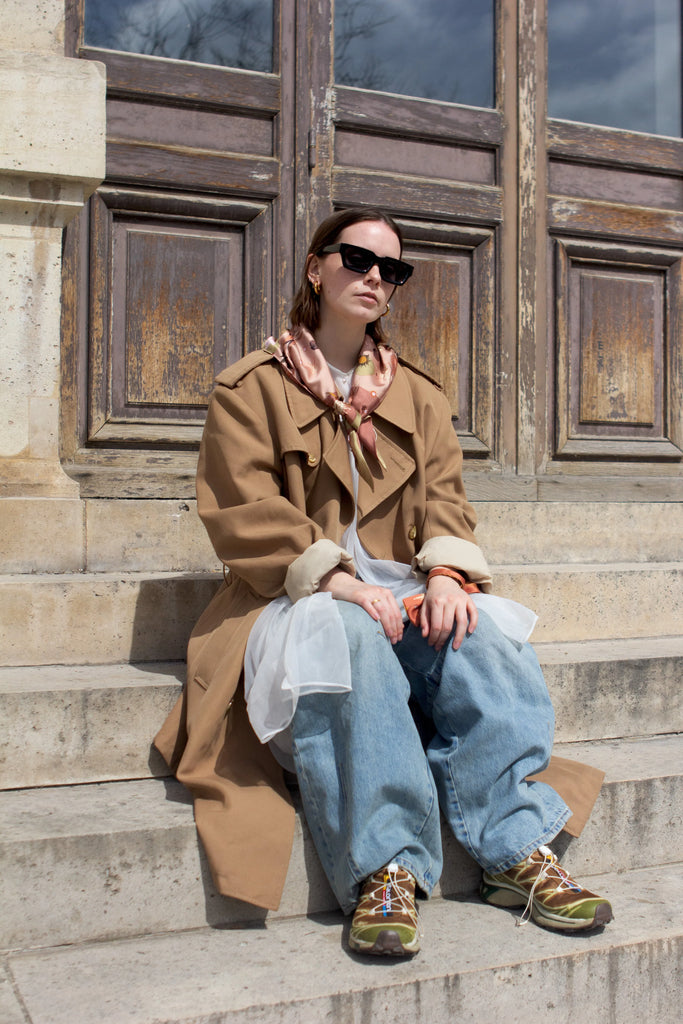 Foulard triangle, La cassiopée gold, doré