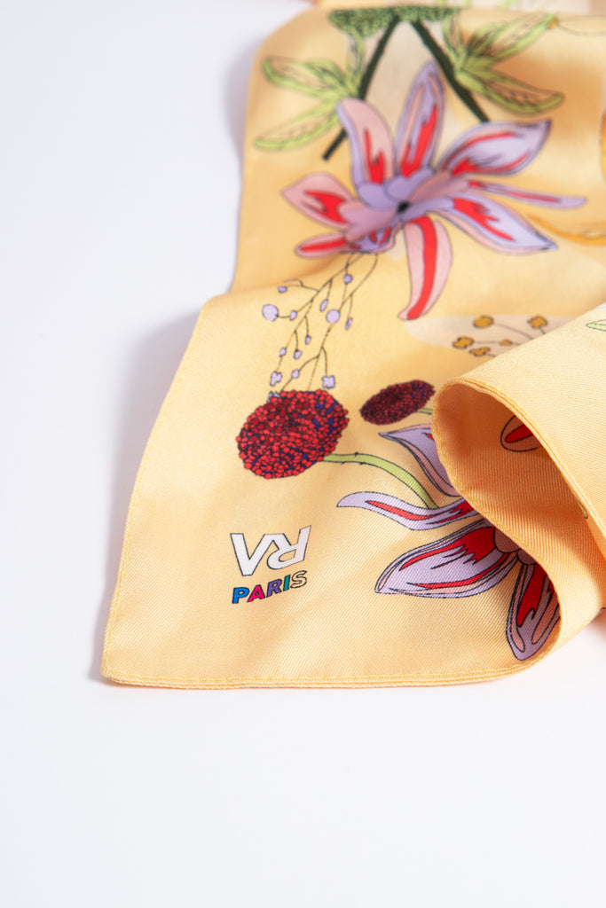 foulard triangle, tournesol, jaune