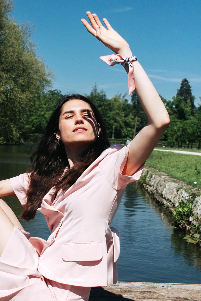 Twilly, le scarabée ,mauve et rose 