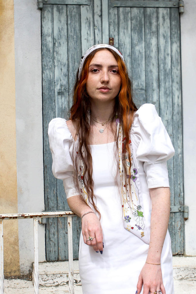 Bandeau cheveux, La colombe, blanc