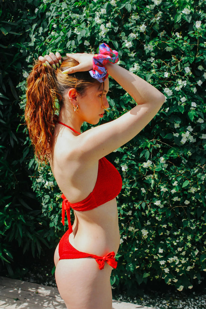 chouchou fleuri, tropical, violet et rose