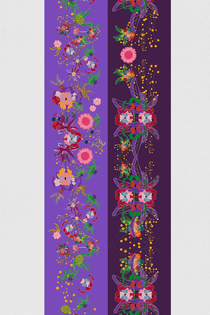 Bandoulière de téléphone, accessoire téléphone, fleurie, violette