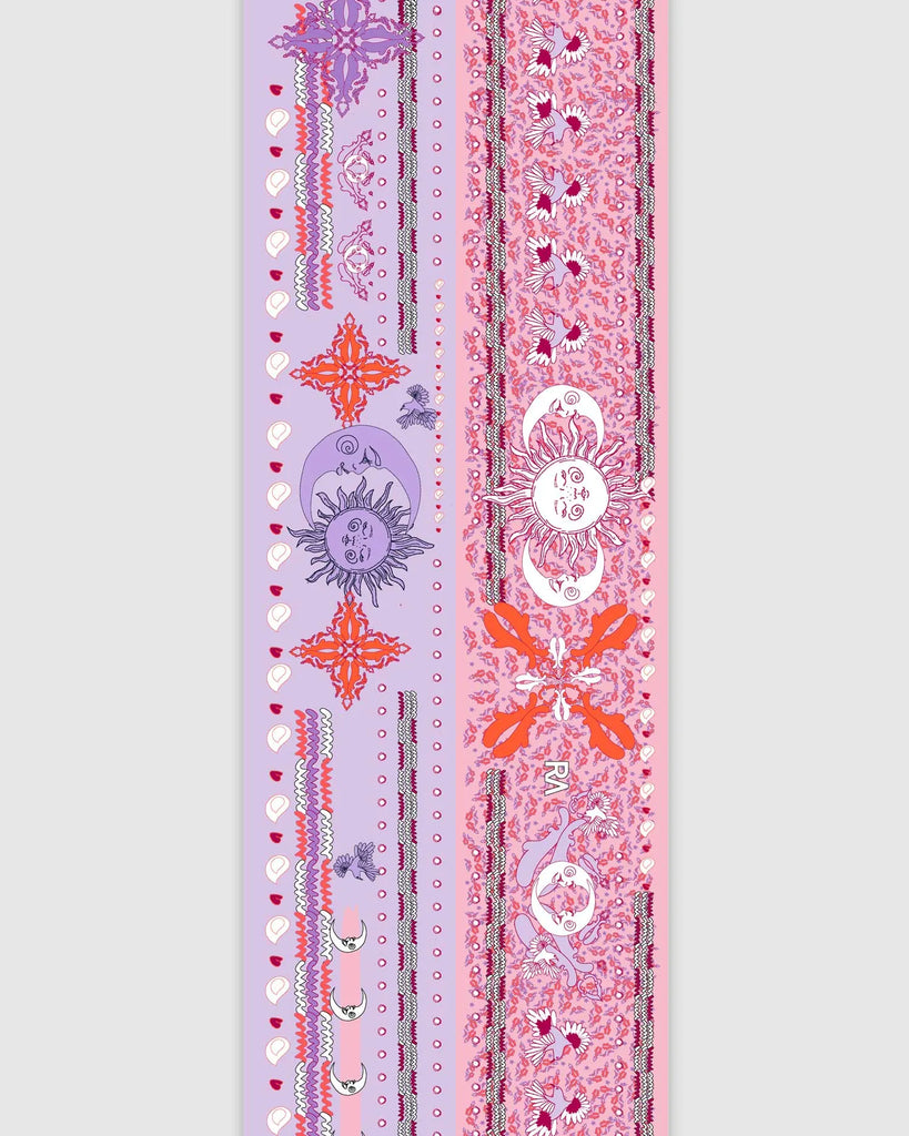 Bandoulière de téléphone réversible, le bandana rose, rose et mauve