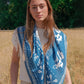 Foulard carré 90cm en soie Virginie Riou « Le bandana bleu »
