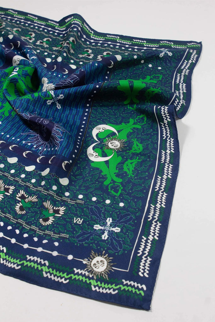 Carré en soie, 65, Le bandana, bleu marine