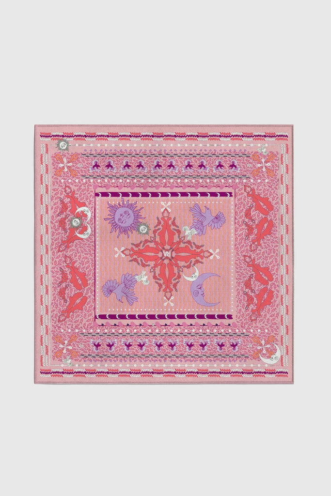 Carré en soie, 65, Le bandana, rose