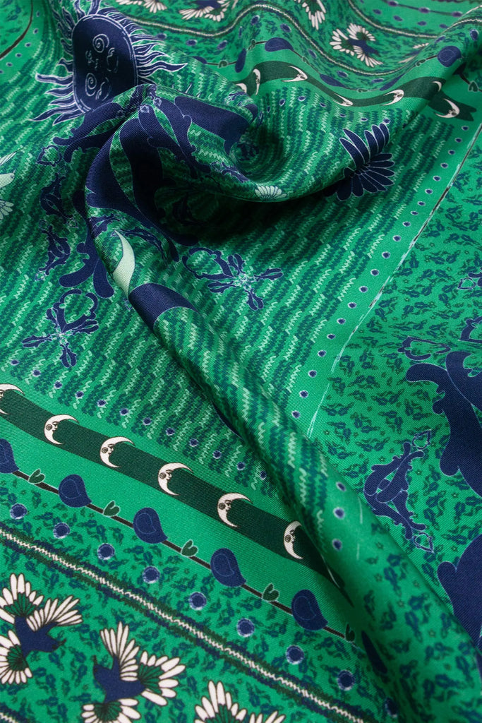 Carré en soie, 65, Le bandana, vert