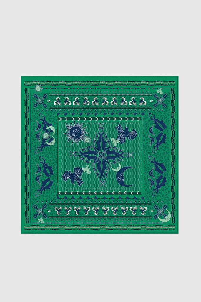 Carré en soie, 65, Le bandana, vert