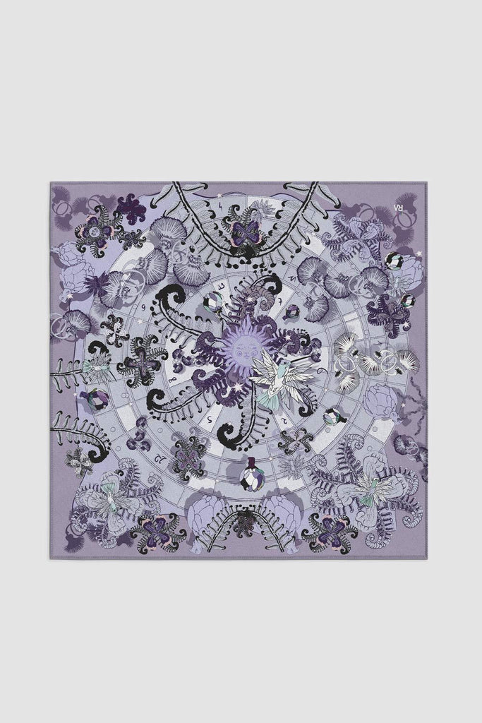 Carré en soie, 65, Le cycle, violet