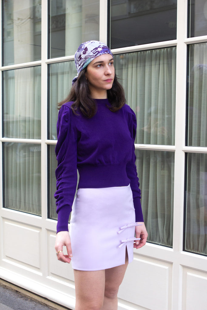 Foulard triangle, le cycle, violet