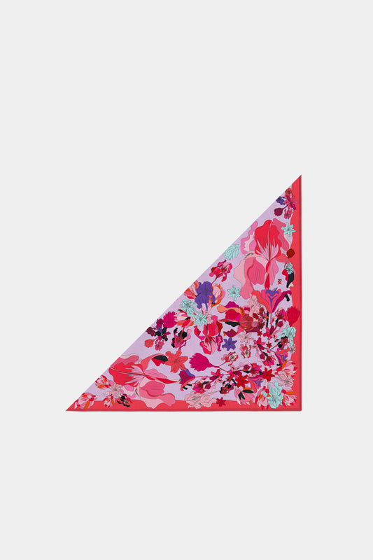Triangle "fleurs cerrato rose"