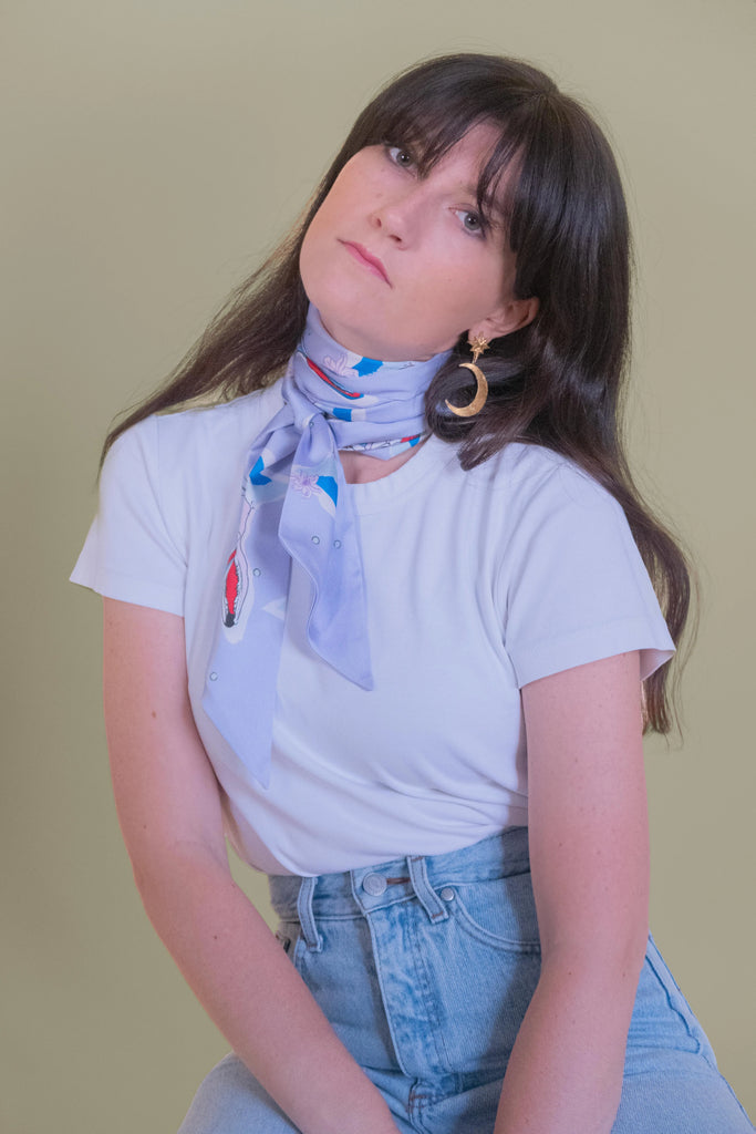 Bandeau foulard, Les lapins de Séléné mauve, mauve