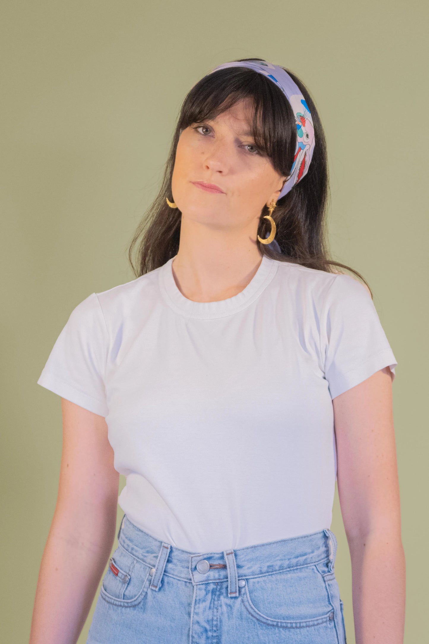 Foulard bandeau « Les lapins de Séléné mauve"