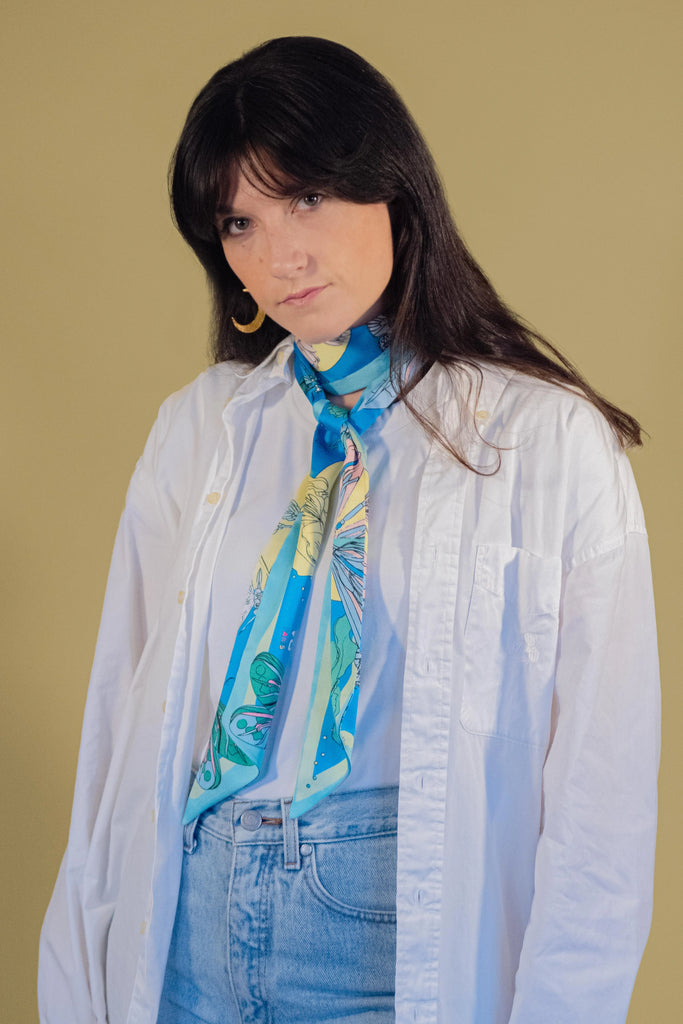 Bandeau cheveux,  La libellule, bleue