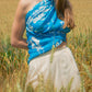 Foulard géant coton soie Virginie Riou « Le grand bandana turquoise »