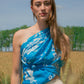 Foulard géant coton soie Virginie Riou « Le grand bandana turquoise »
