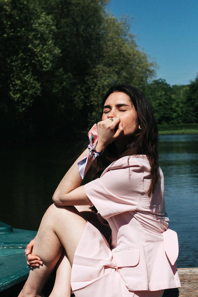 Twilly, le scarabée ,mauve et rose 