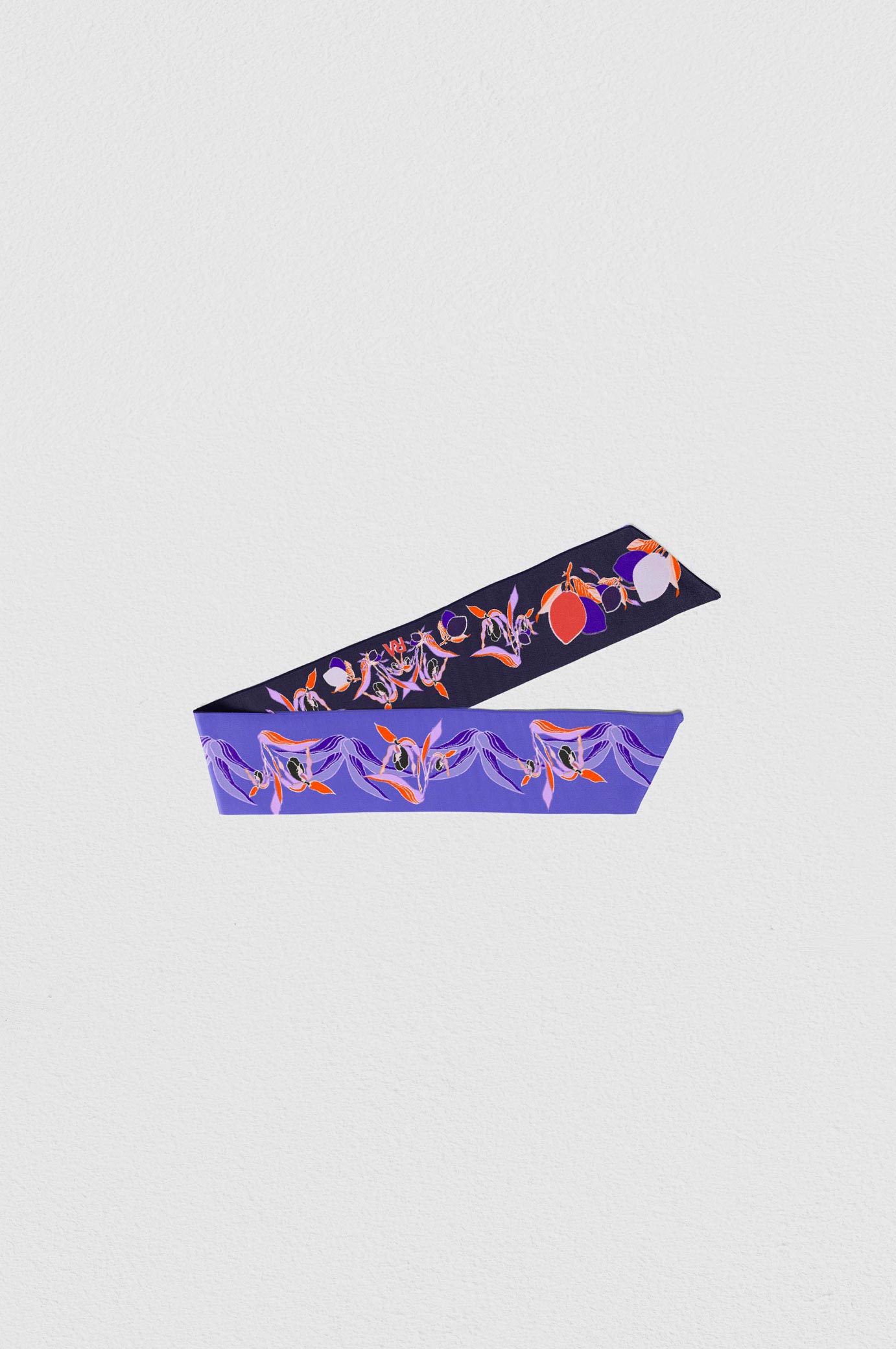 Foulard bandeau long violet « L'amellau » – virginieriou
