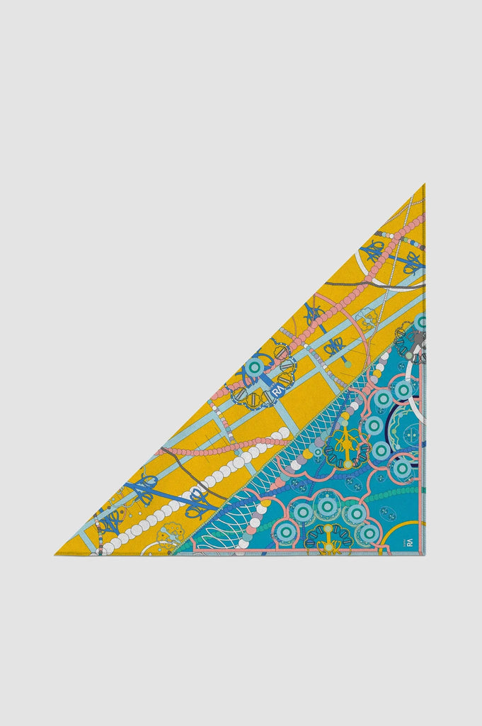 Foulard triangle, la boite à bijoux multicolore, multicolore