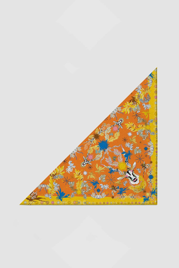Foulard triangle, les chamans de la terre, orange