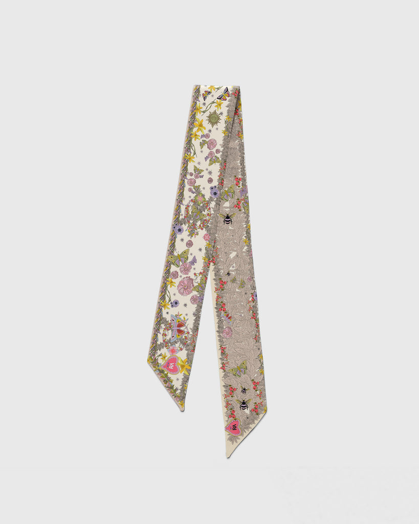 Foulard Satin Fleurs Femme - Carré Ou Long Soyeux Élégant - Bandeau Cheveux, Ruban, Accessoire Multifonction