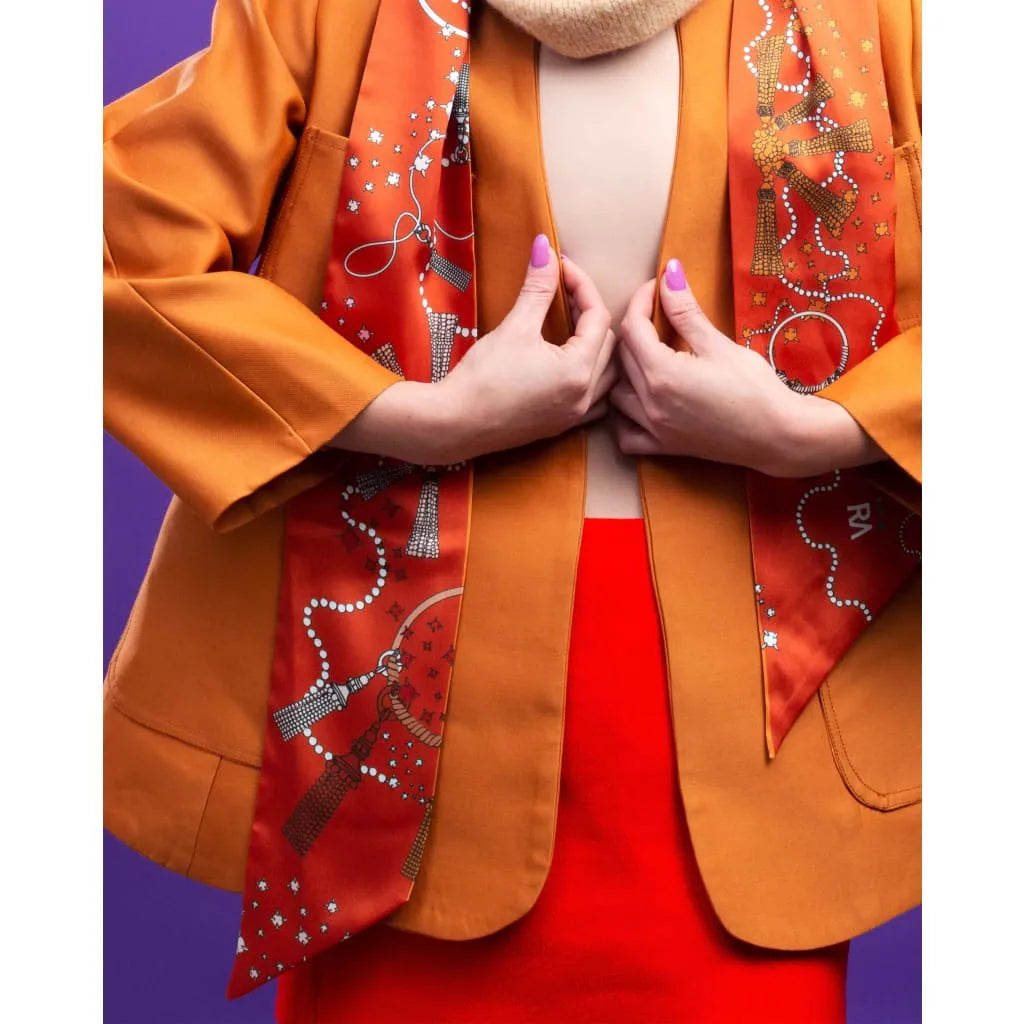Foulard bandeau « Les diamants gold» - Orange - Foulard