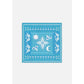 Foulard carré 65cm en coton soie Virginie Riou « Le bandana turquoise » xccscss.