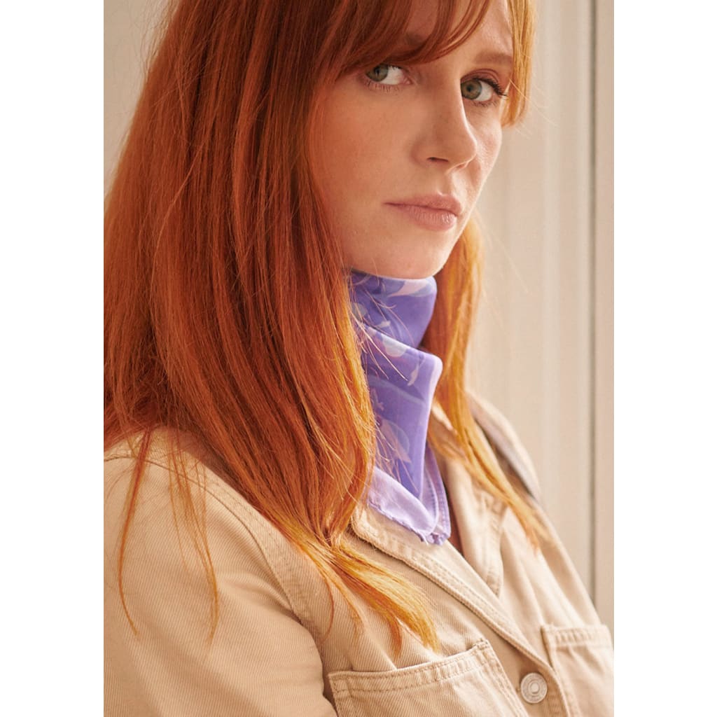 Foulard carré 65cm en coton soie Virginie Riou « Le bandana l’amellau »