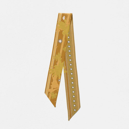 Foulard twilly en soie Virginie Riou "Le colibri or" xccscss.